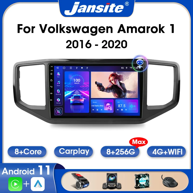Jansite 2 Din Android 11 Car Radio For Volkswagen Amarok 1 2016-2020 Multimedia Video Player Stereo 4G Auto DVD Carplay Headunit