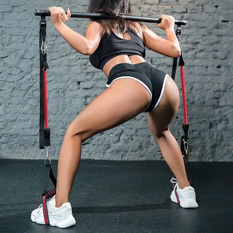 Pilates Stick Elastic Rope Fitness Exercise Female Tension Household Multifunctional Yoga Equipment резина для тренировок