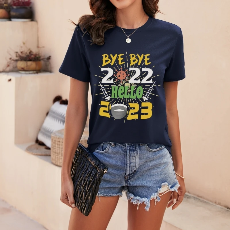 

Повседневный пуловер свободного кроя, блузка, топ Bye-2022 Hell0 2023, футболка, пуловер