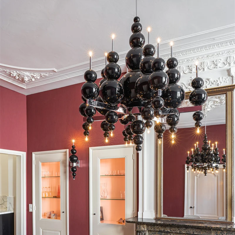 Люстра Tears From Moon черная пузырьковая лампа для ресторана подвесные светильники