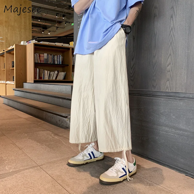 

Men Casual Pants Streetwear Summer Breathable Cool Handsome Fashion Trousers Pantalones Kpop Vitality Ins Baggy Teens All-match