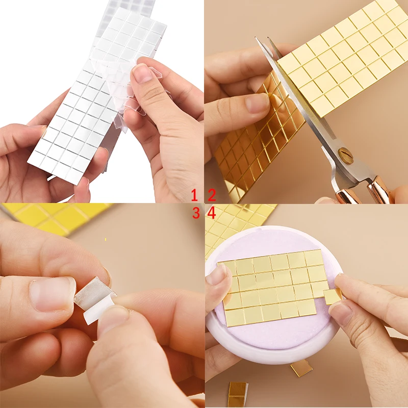 Стеклянные самоклеящиеся зеркальные мозаичные плитки 5x5 мм 10x10