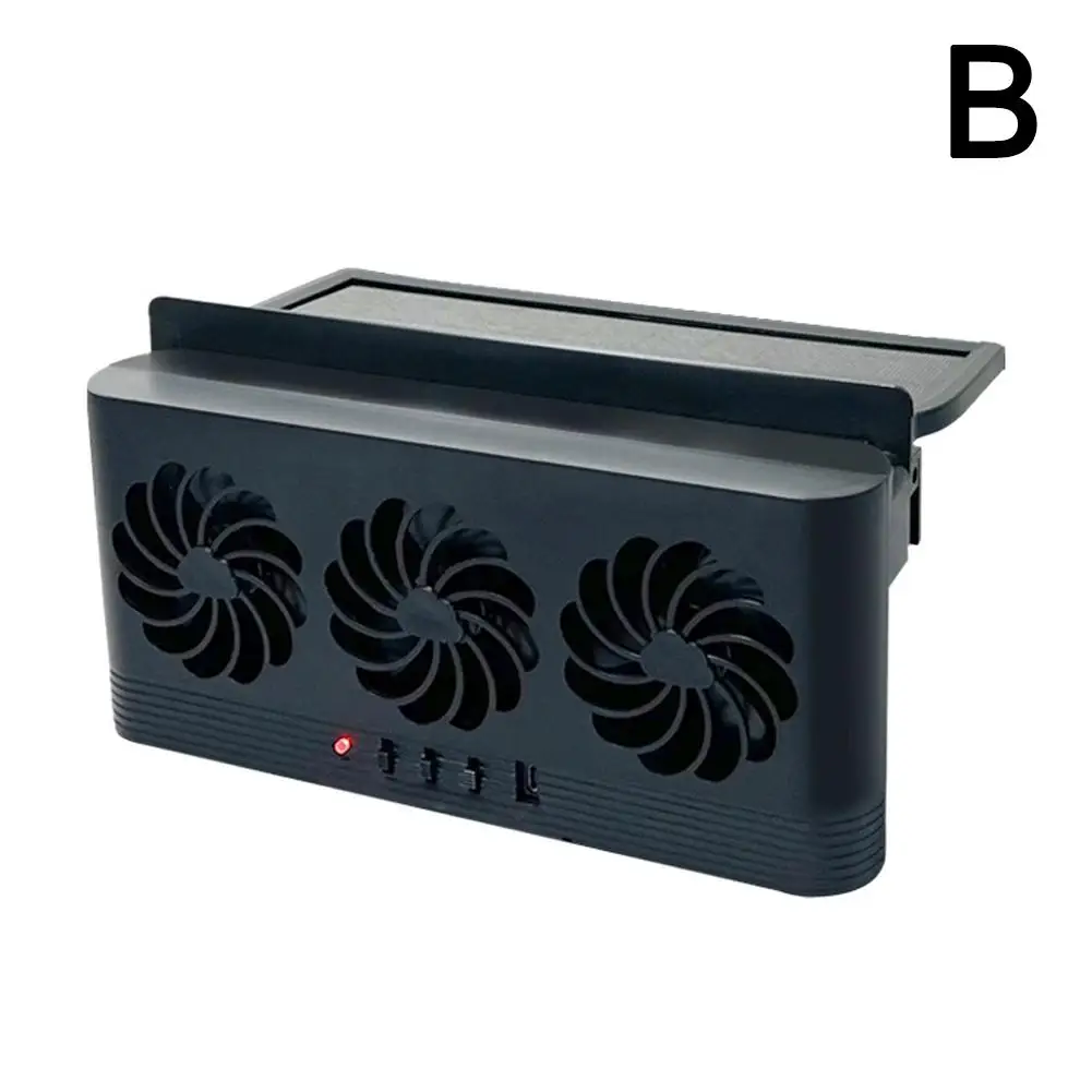 

Автомобильный вентилятор на солнечной батарее, перезаряжаемый через USB, вытяжной вентилятор, циркуляция воздуха, охлаждение и рассеивание тепла, высокая мощность ветра, 3-головочный вентилятор