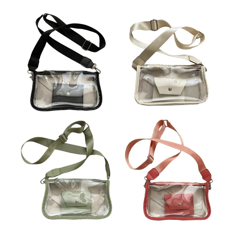 

Женская ПВХ прозрачная сумка через плечо прозрачная концертная спортивная сумка через плечо с кошельком из искусственной кожи