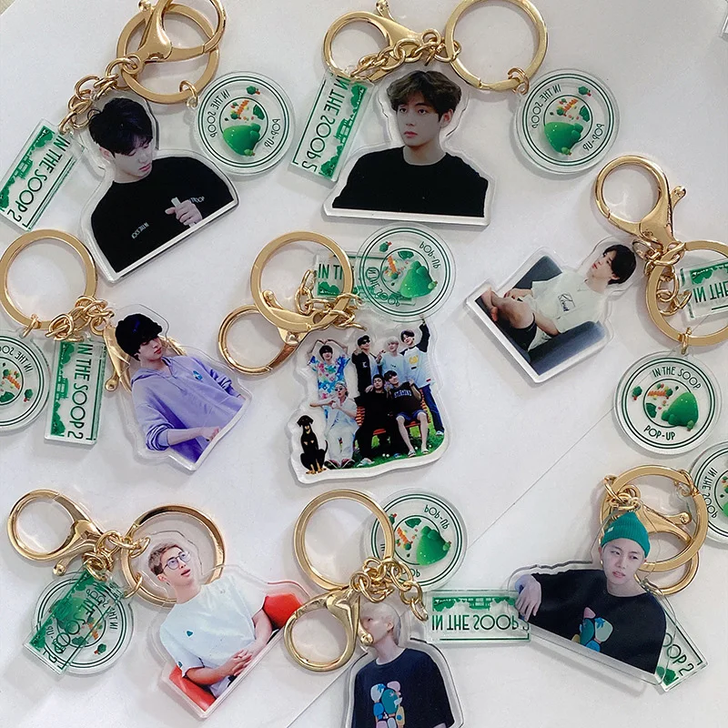 

Cute Cartoon Kpop Stray Kids Keychain Album Jimin Jin Suga Jhope Junkook V RM Key Rings Pendant Charm Jewelry Kpop Accessories