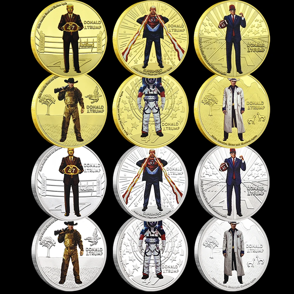 

Donald Trump Gold Plated or Silver Plated Commemorative Coins 1 Ounce Presidential Medallion - USA - Collect Gift