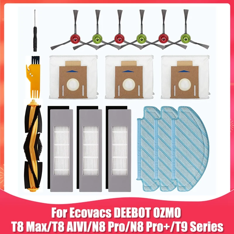 

Accessory Kit Replacement For Ecovacs DEEBOT OZMO T8 T9 Series T8 AIVI T8 Max N8 Pro/N8 Pro+ Robot Vacuum Cleaner