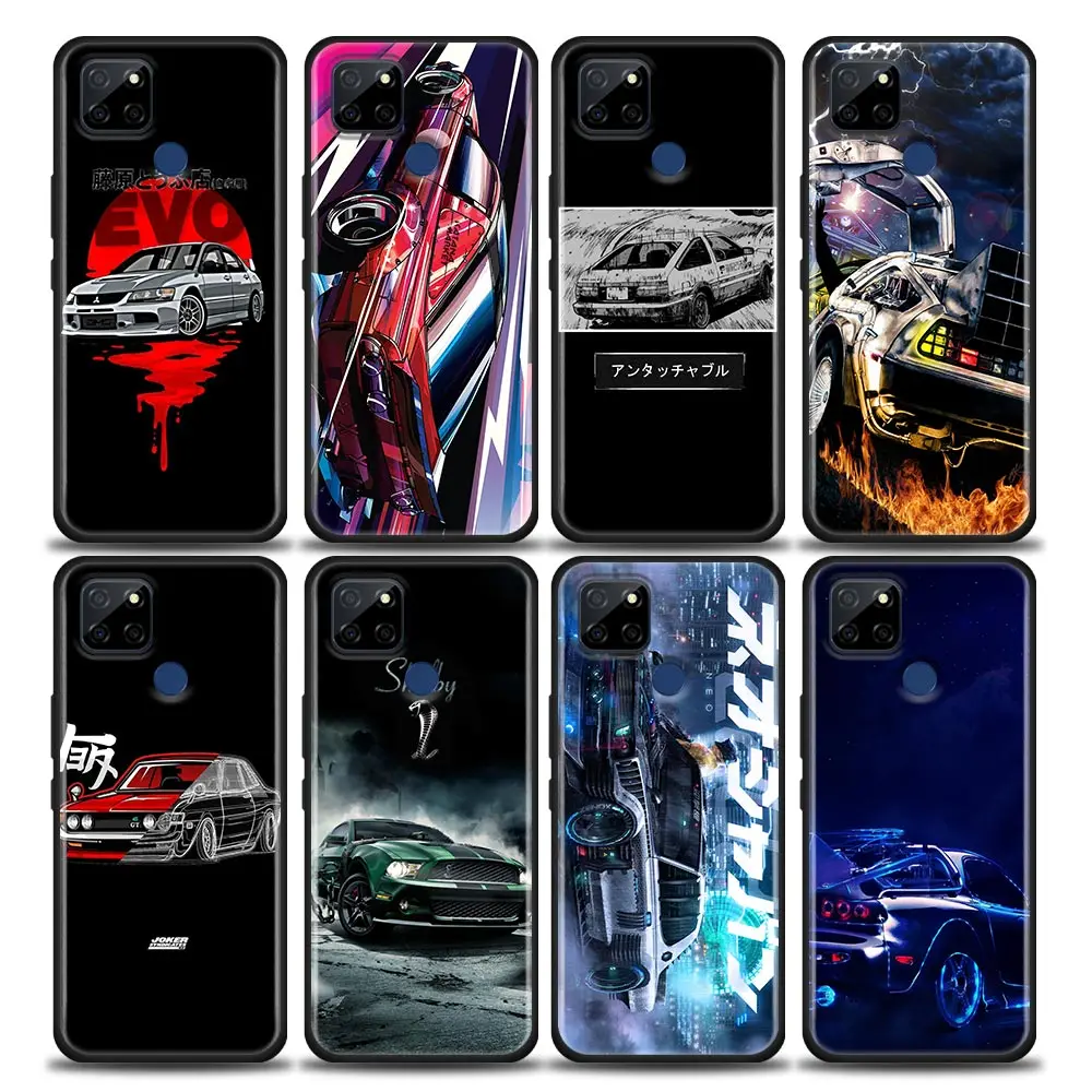 

Phone Case for Realme 5 6 7 7i 8 8i 9i 9 XT GT GT2 C17 Pro 5G SE Master Neo2 Silicone Case Cover Luxury Car 86 EVO JDM Mustang