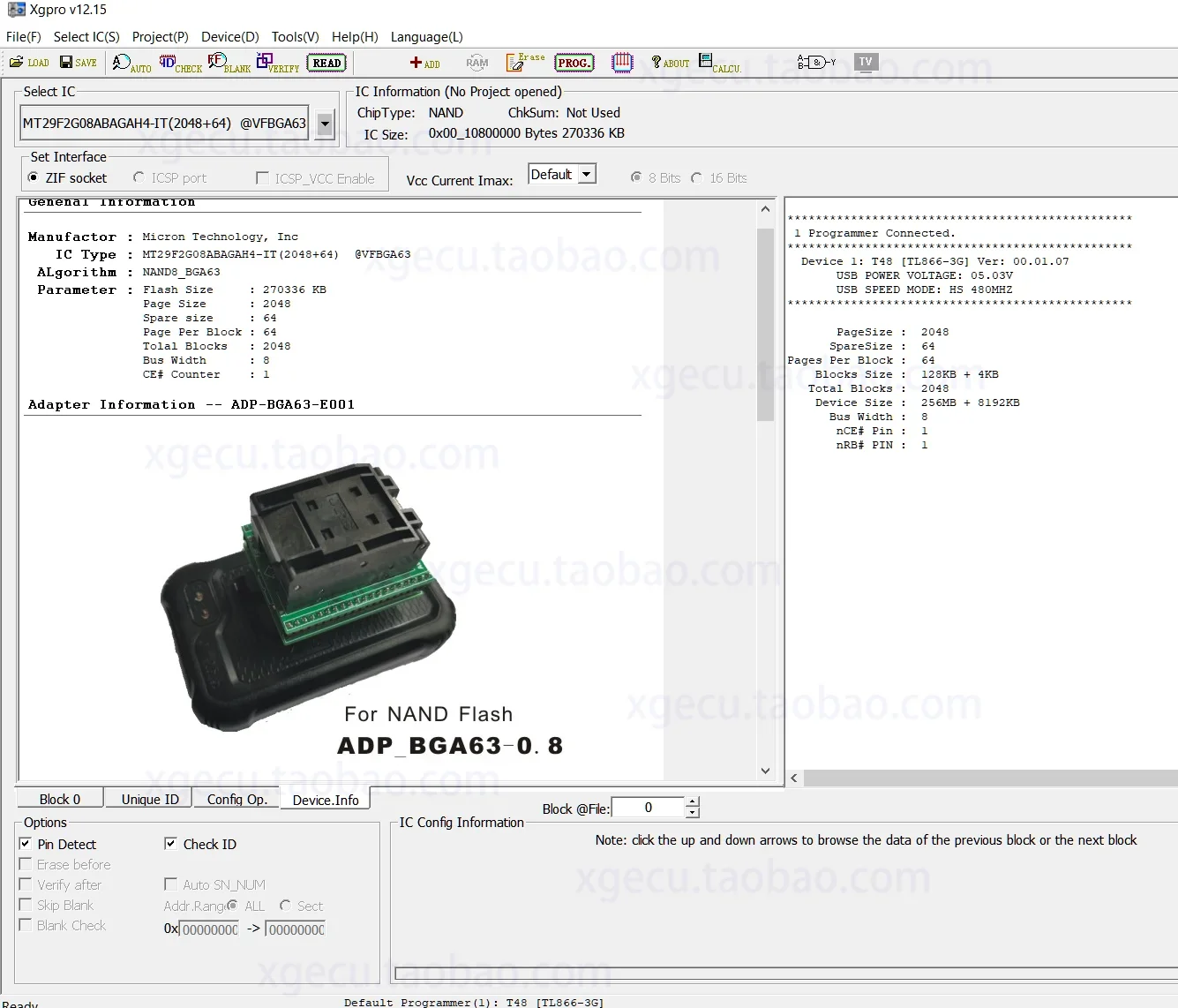 Адаптер BGA63 XGecu T48 для программатора, специальный ADP-BGA63-E001 для NAND флеш-памяти (art.: 3920dbd04bc54) - 3920dbd04bc54