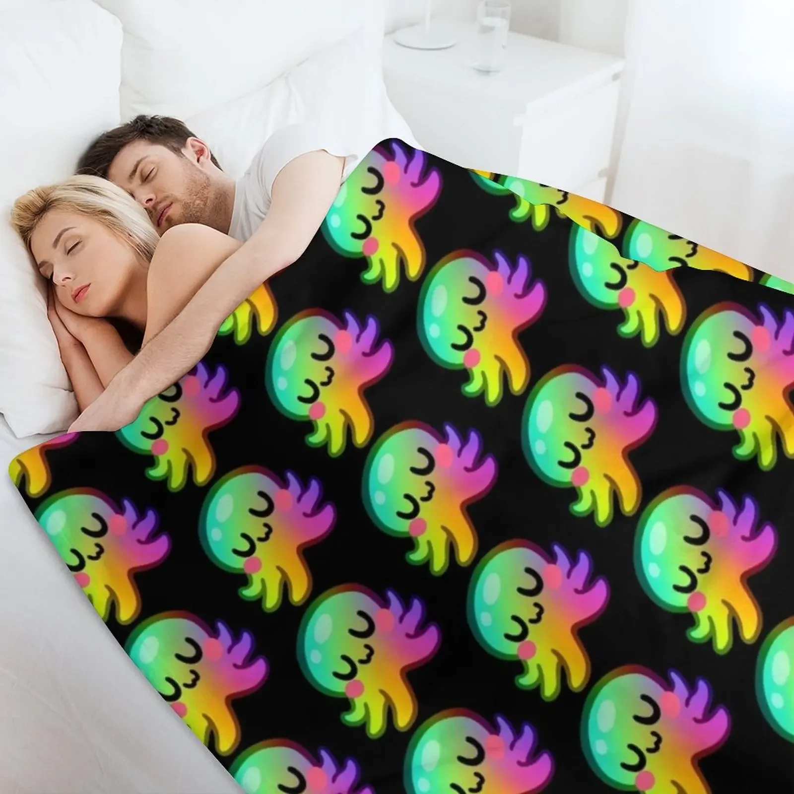 Радужное одеяло Kraken UwU фланелевая ткань мягкие большие винтажные одеяла