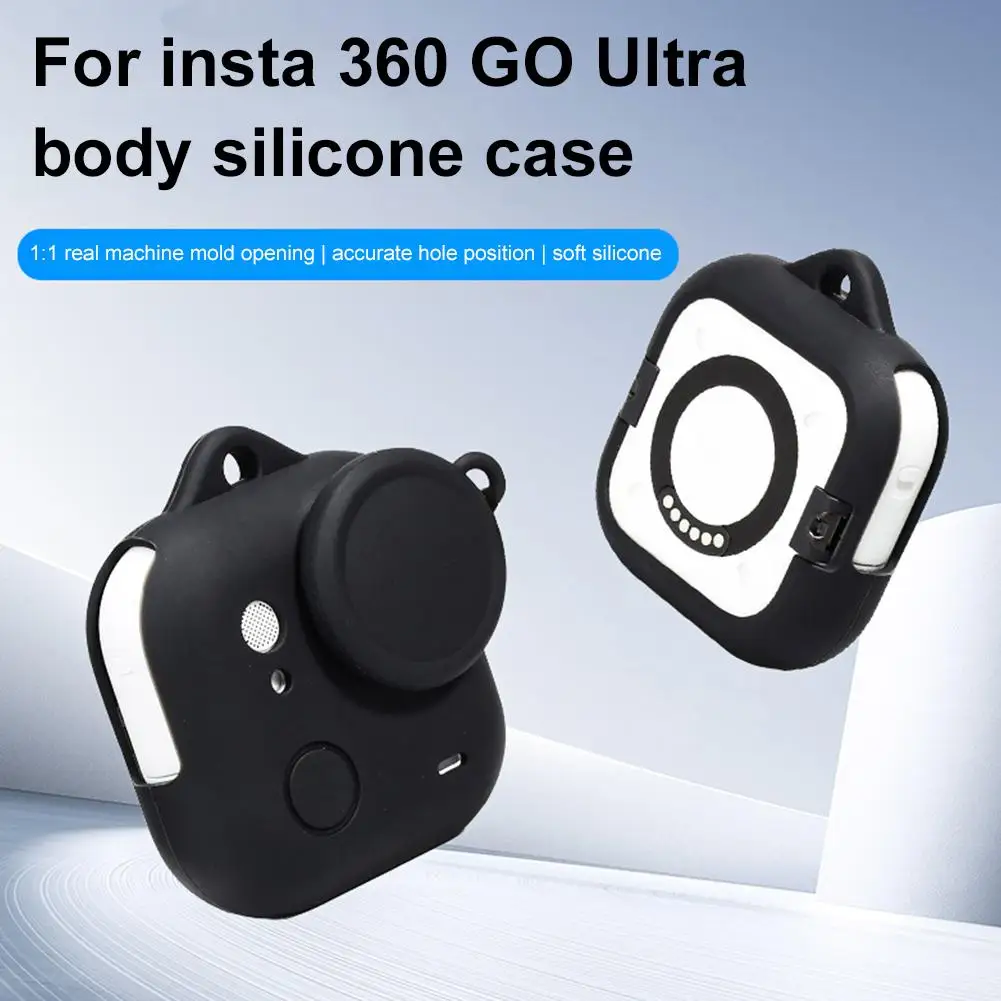 Фото Силиконовый защитный чехол для Insta 360 GO Ultra с крышкой для объектива и ремешком, защитный чехол, аксессуары для камеры V2D6 №2