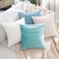 inyahome solid striped velvet cushion cover decorative velvet throw pillow covers cojines decorativos para sof%c3%a1 coussin canap%c3%a9