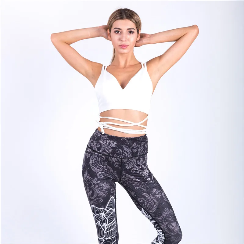 

3D Digital Print Leggings Women Lotus Flower Trousers Fitness Legging Elastic High Waist Leggings Workout Activewear