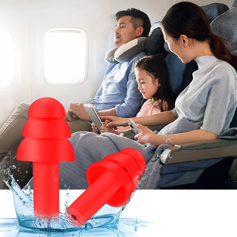 

Pairs TISHRIC Bagged PU silicone earplugs Noise reduction 25db Anti-noise Protect Sleep Waterproof and soundproof earplugs