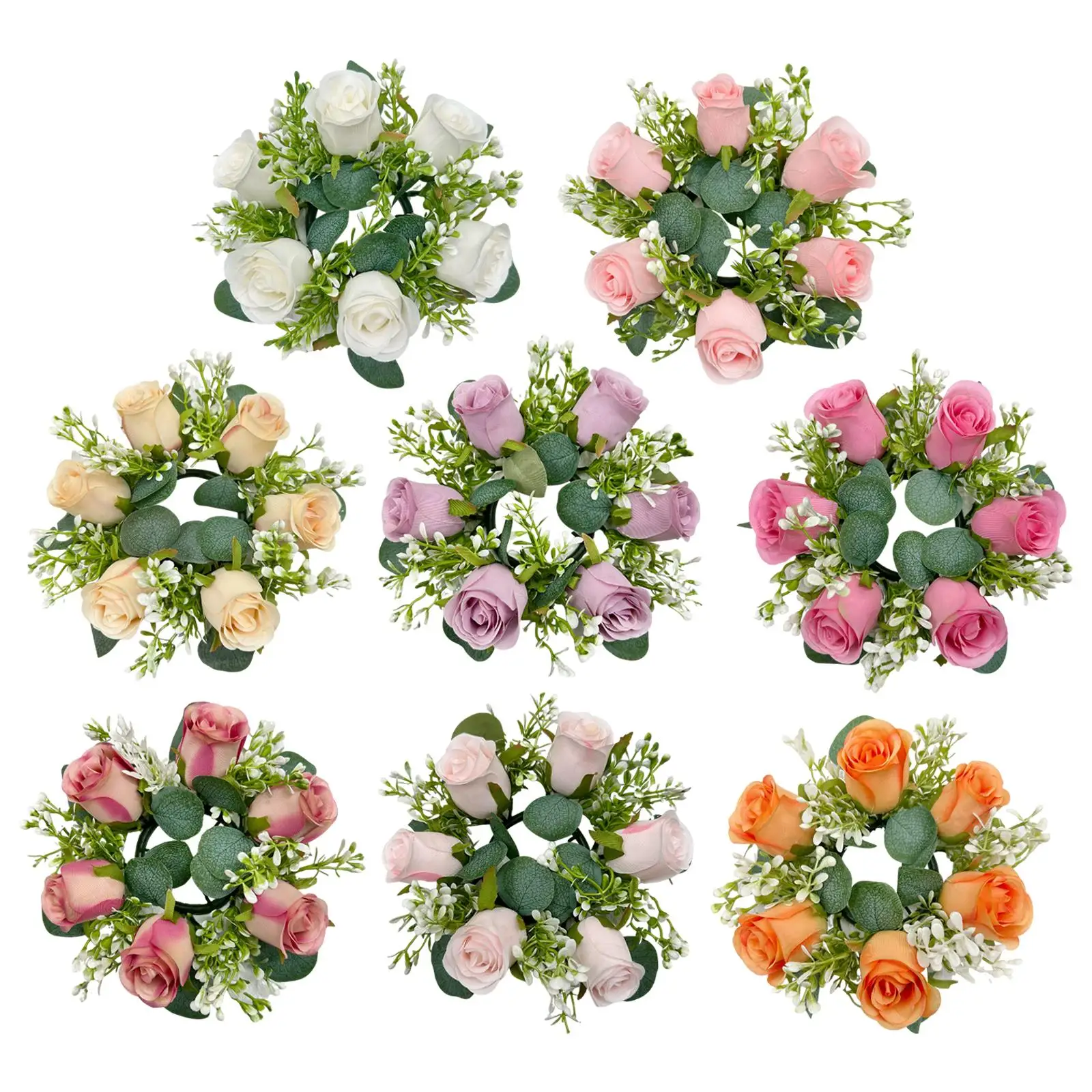 Искусственный цветок кольцо-свеча венок зелень гирлянда для украшения дома