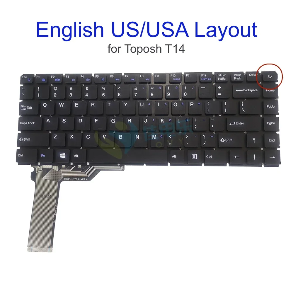 Фото Американская русская английская клавиатура для Toposh T14 YXT-NB93-85 DK300V PRIDE-K2406 YXT-NB92-22 JM300 K708 NB941 RU США клавиатуры для ноутбуков №5