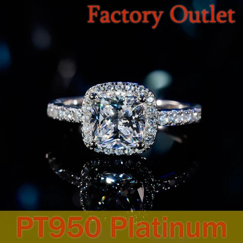 18k платина D Цвет мосонит бриллиант кольцо для женщин 3 карата группа набор принцессы квадратный мешок бриллиант обручальное кольцо классическое кольцо