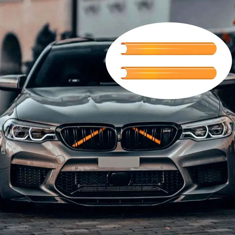 

Series Sport Style Front Grille Trim Strips 2 Pcs Strip Cover Frame Car Decorations Stickers