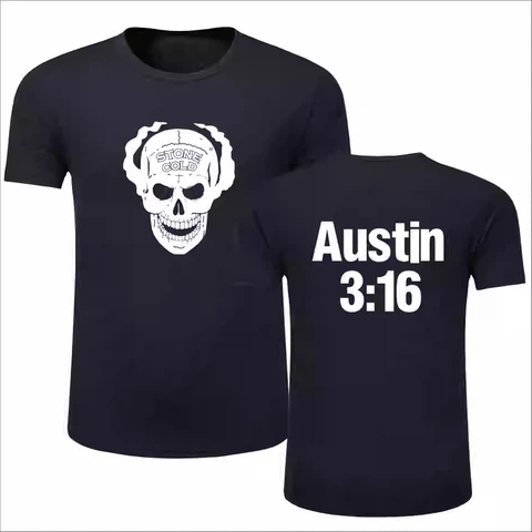 Новая футболка Cold Stone Steve Austin, летняя мужская модная футболка W Stone Cold с круглым вырезом и коротким рукавом