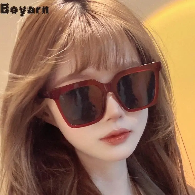 

Boyarn Little Red Book Same Fashion Sunglasses Fashion Simple Large Frame Square Sunglasses Men's And Women's Leisure Comfortabl