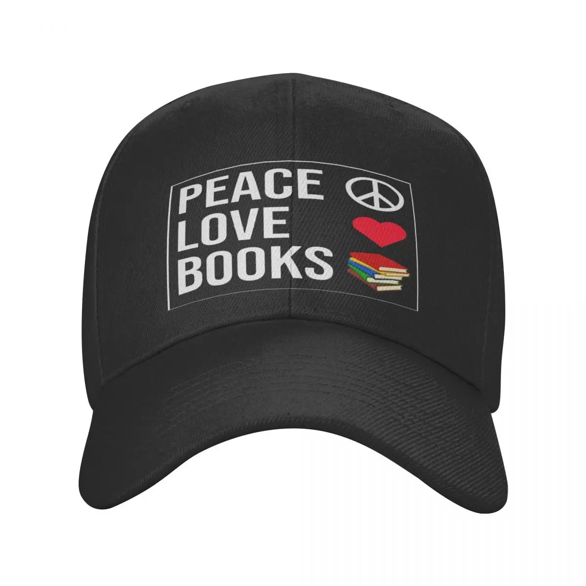 

Надпись Peace Love Book Casquette, Кепка из полиэстера, индивидуальная шапка, впитывающая влагу Регулируемая шапка, хороший подарок