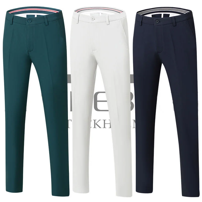 

Spring Autumn Men's Golf Pants Thick four-Way Stretch Solid Color Sports Casual Pants High Quality Golf Clothing Free Shipping