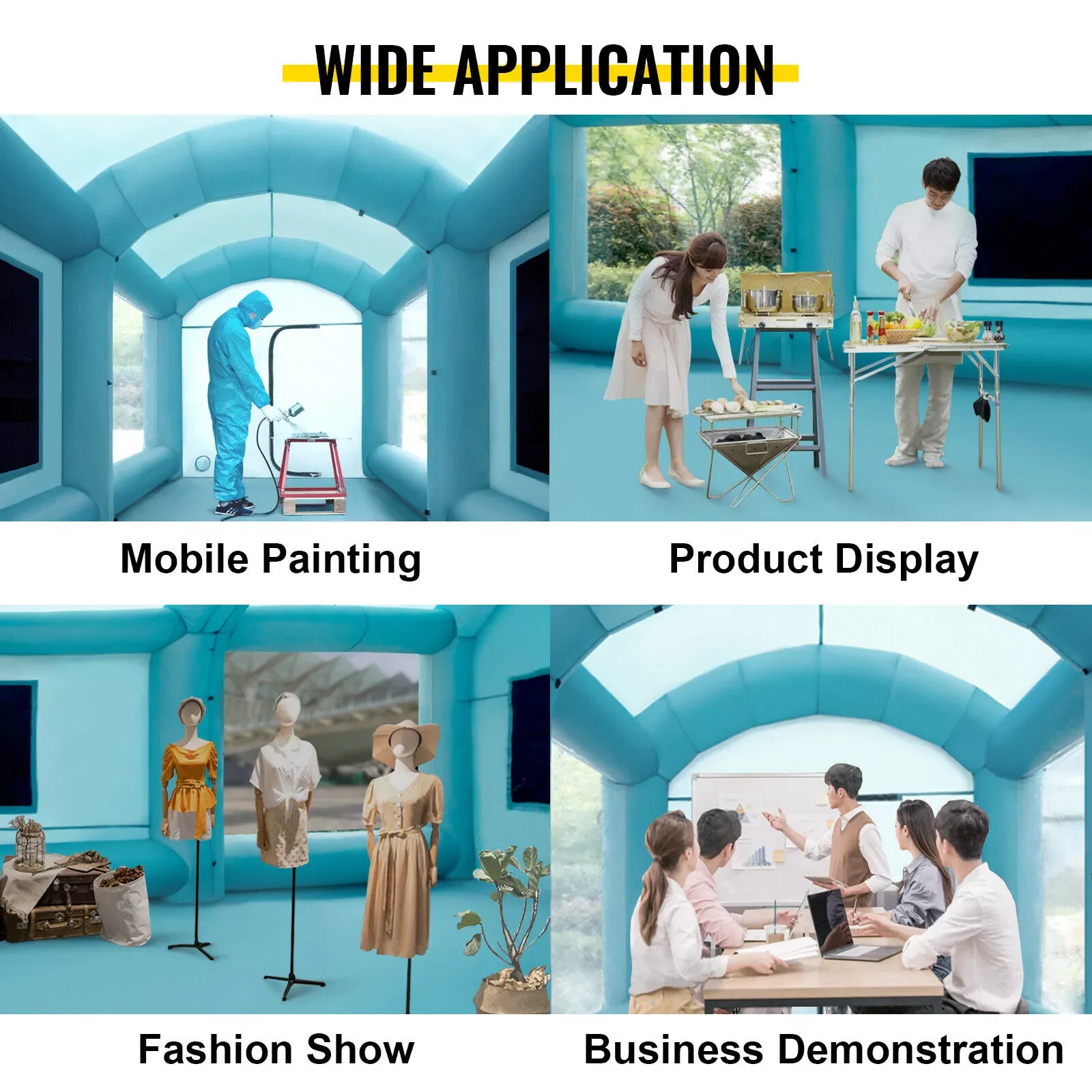 

Inflatable Spray Booth 23x13x8ft Car Paint Booth W/ 2 Blowers Filter System For Car Parking Tent Works Capacious Portable