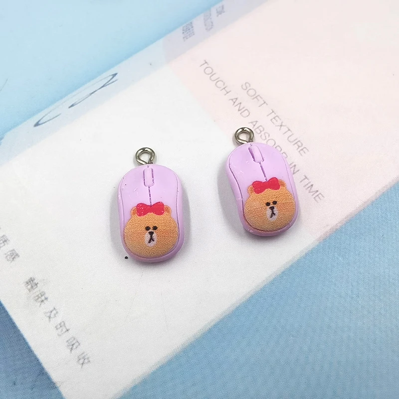 10 шт. кавайные серьги-подвески в виде медведя кролика кошки лягушки животных