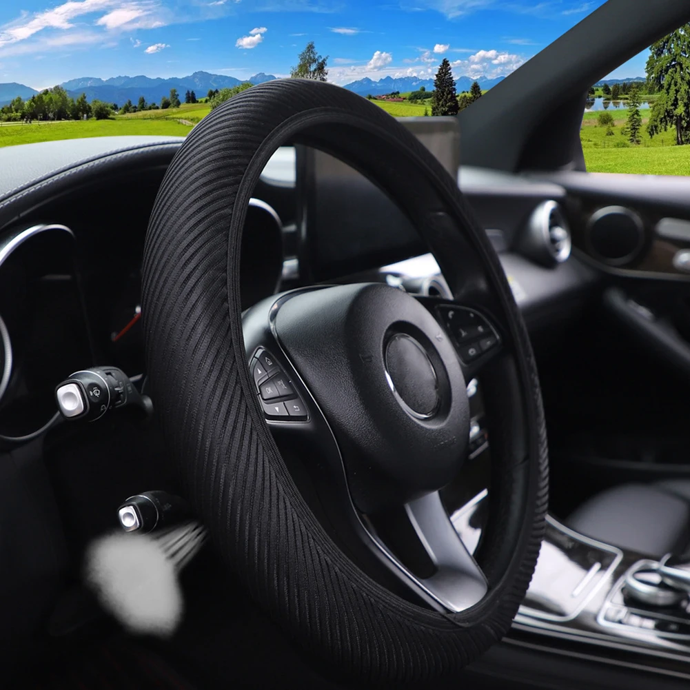 

Car Steering Wheel Cover Accessories For 37-38CM 1pc Universal Brand New High Quality Hote Sale Wear-resistant Leather