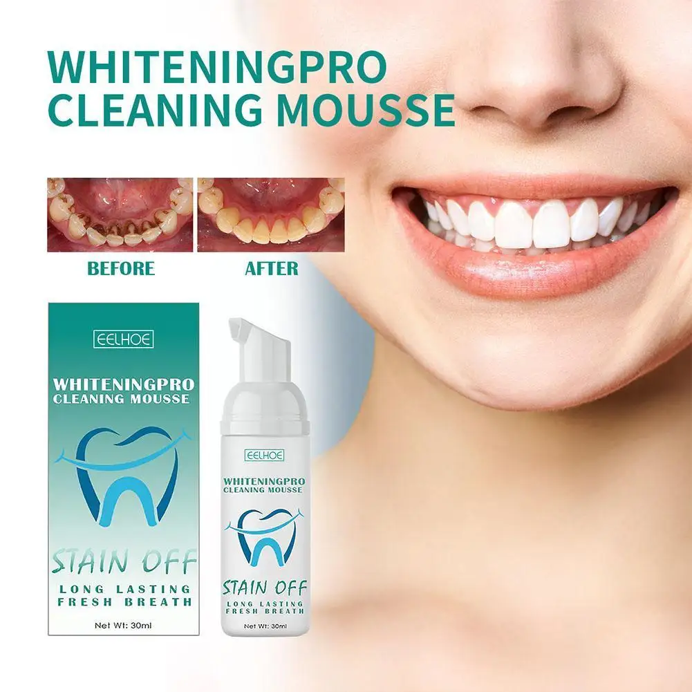 

30ml Teeth Whitening Mousse Deep Cleaning Foam Toothpaste Dental Mousse Foam Natural Remover Clean Deeply Care Oral Q2l8