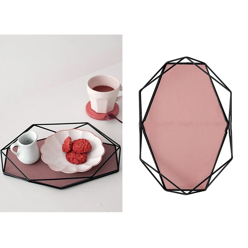 Кофейные лотки Настольная тарелка для хранения макияжа парфюма розовый лоток с