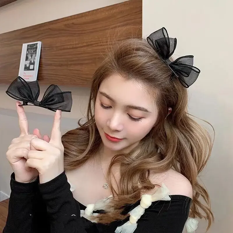 2 шт./комплект женские заколки для волос с кружевной сеткой