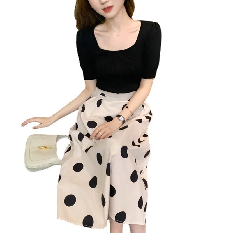 

Summer New Polka Dot French Celebrity Royal Style Lady Dress