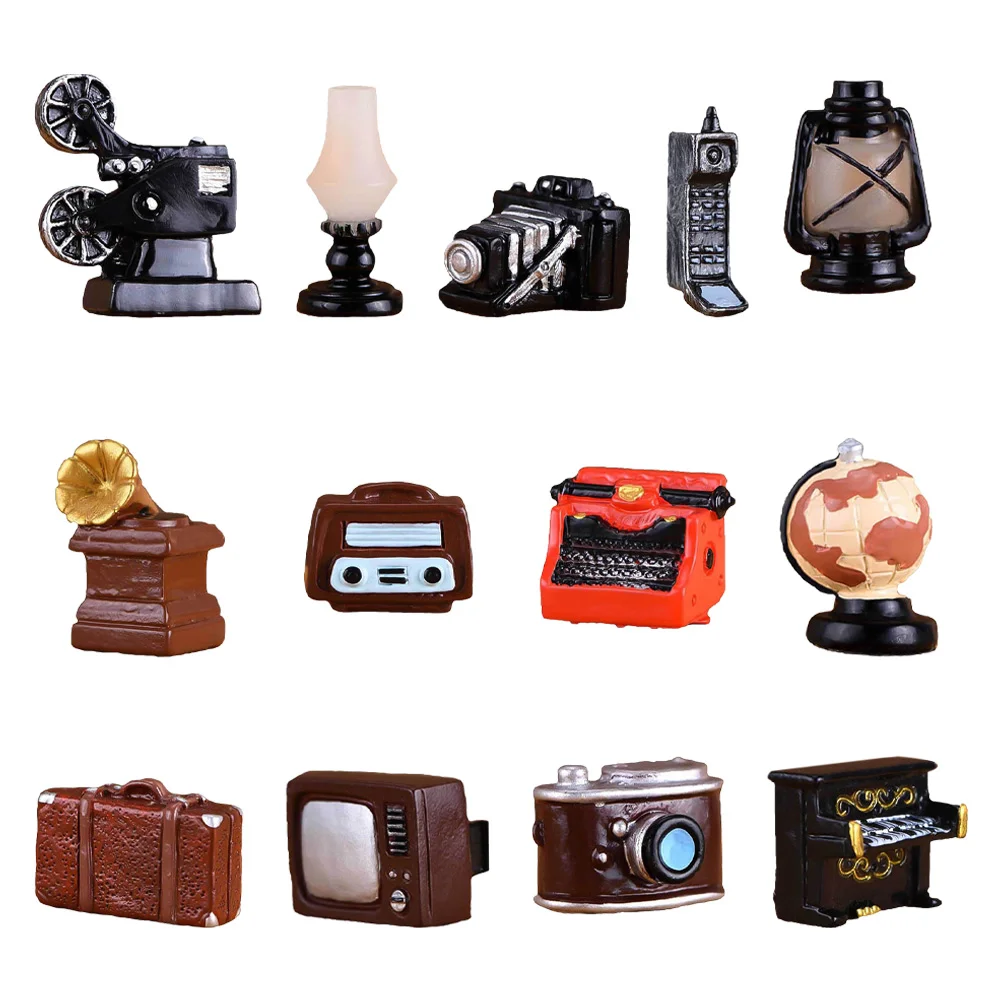 

Tabletop Decoration Cake Decorating Vintage Resin Figurine Vintage Decor Piano Gramophone House Furniture