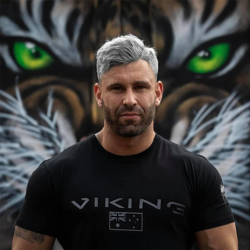 

Street fashion men's wear Cotton round neck short sleeve running training slim fit casual T-shirt Outdoor sports fitness clothes