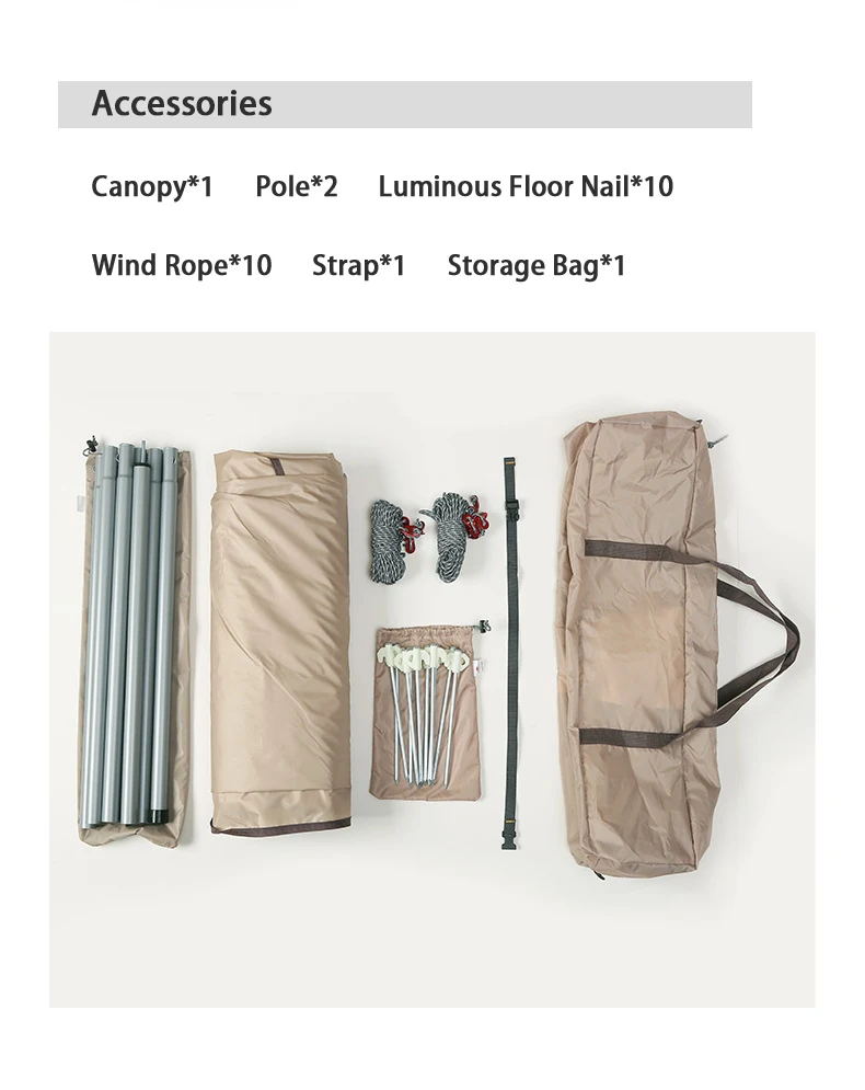 Навес для кемпинга на открытом воздухе солнцезащитный тент пляжа и пикника