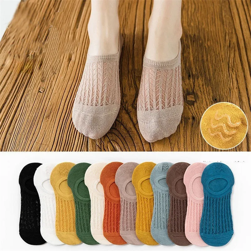 

Women Invisible Boat Socks Summer Mujer Silicone Non-slip Chaussette Ankle Low Female Cotton Show Breathable Calcetines