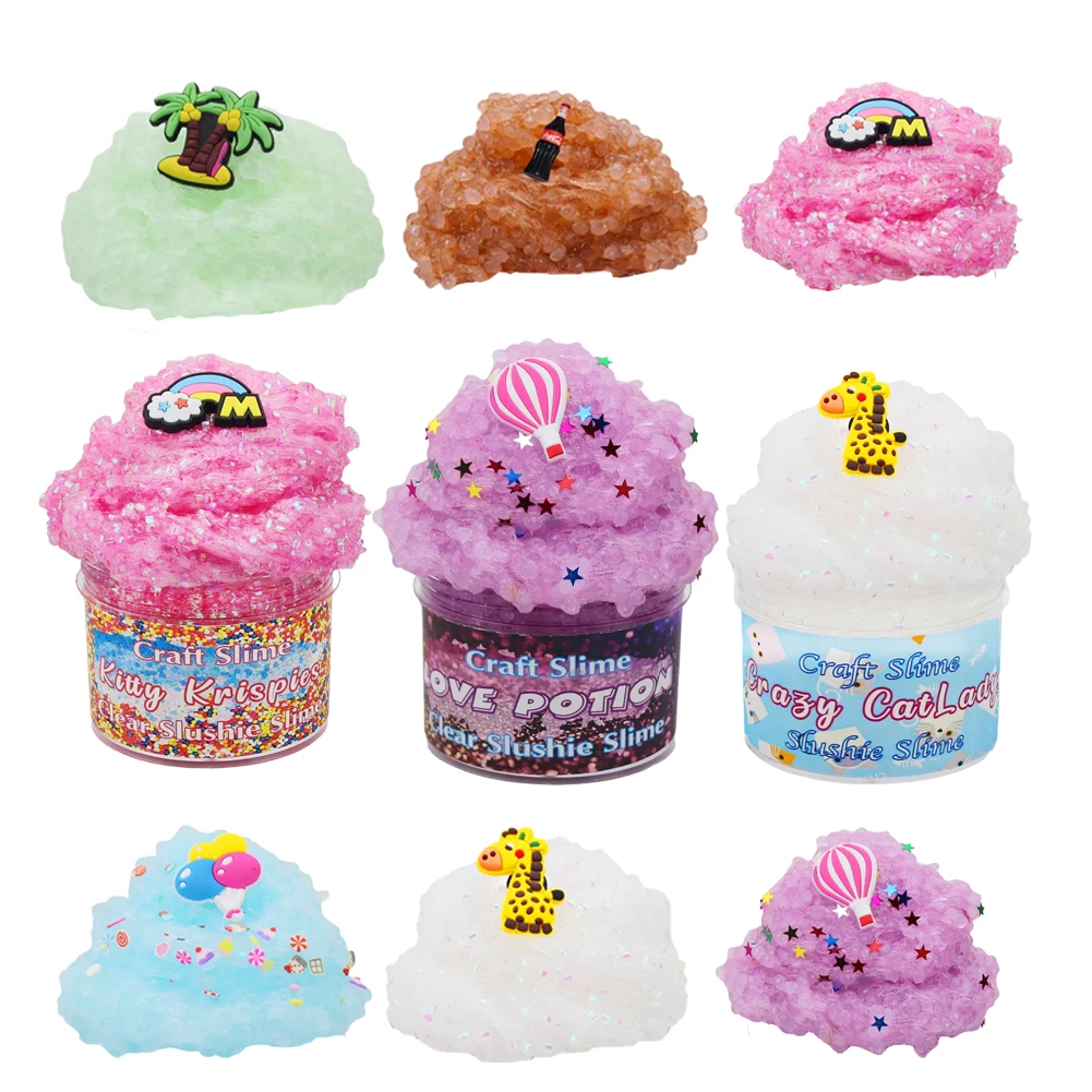 

Magic Slime Cartoon Crystal Mud Toys For Kid Antistress Toys Slime Products Fluffy Foam Putty Plasticine Cloud Polymer Clay Kit
