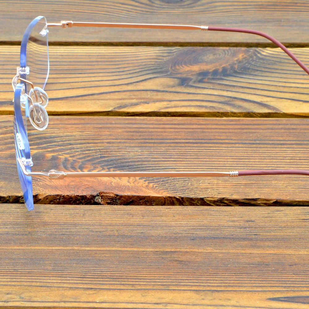 Очки для чтения без оправы прямоугольные линзы золотого цвета с многофокусным