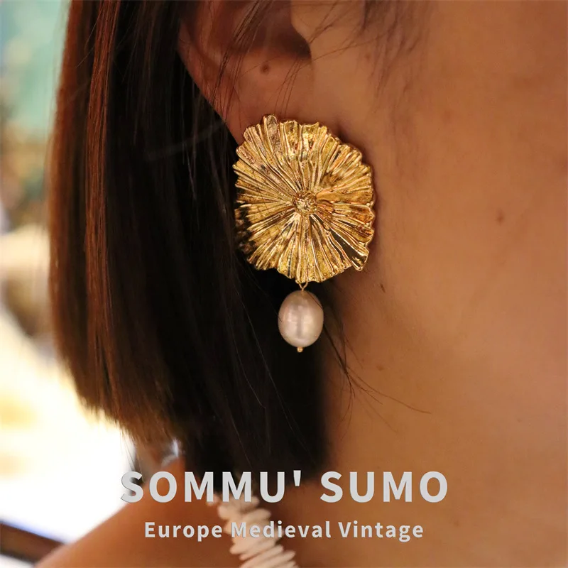 Женские серьги-подвески с искусственным жемчугом 2 шт.