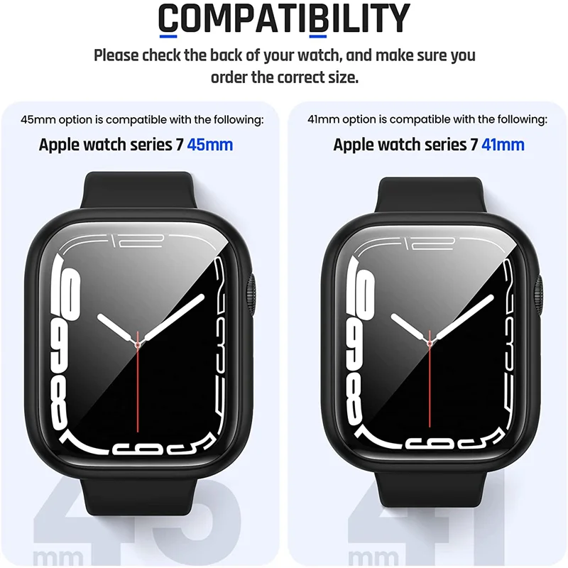 Защитный чехол для Apple watch 7/6/SE/5/4/3 защитная пленка из закаленного стекла iwatch 41 мм 45