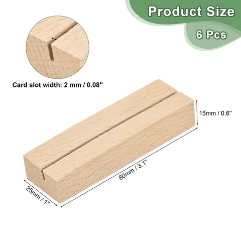 Деревянные держатели для карточек 6 шт.