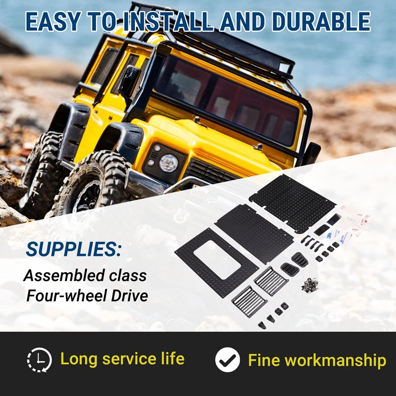 9 декоративных деталей для Trx4-Landrover металлический забор фар/дверная ручка/дверная