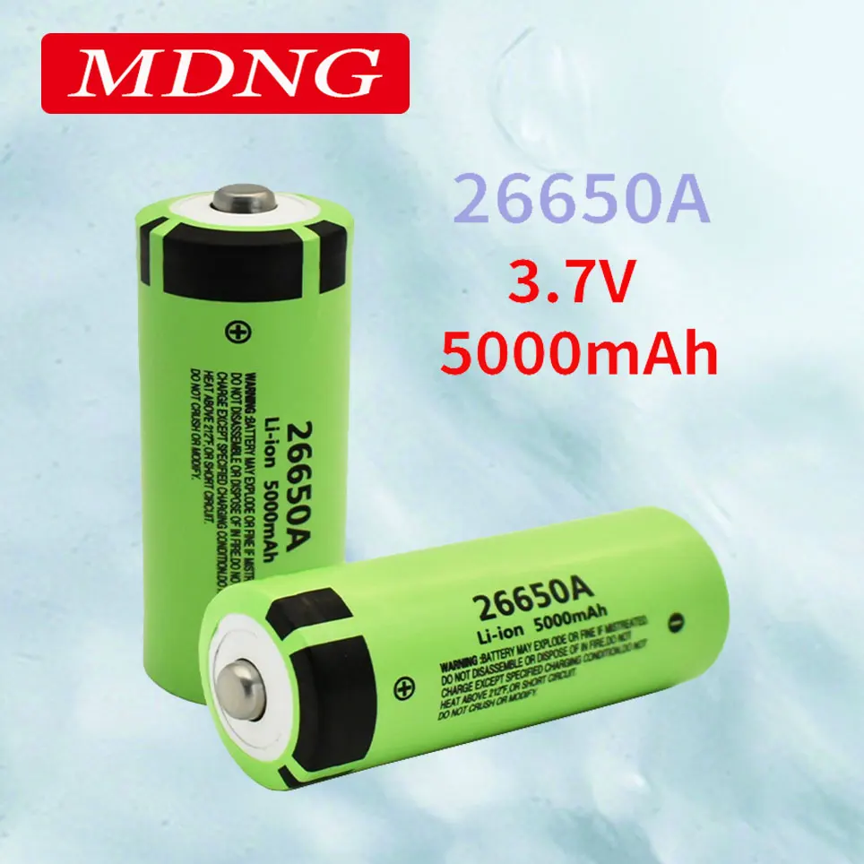 

100% Original 26650 3.7V 5000mAh 20A Power Lithium Ion Battery 26650A, Geeignet Für LED Taschenlampe