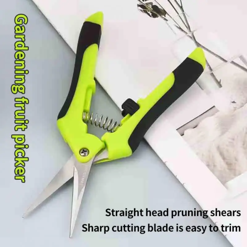 

Inch Gardening Hand Pruner Pruning Shear Trimming Scissors Stainless Steel Straight/ Curved Blades for Buds Herbs Flowers