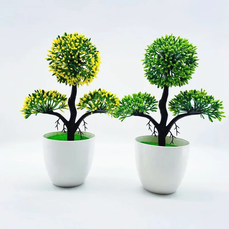 

Artificial Plant Bonsai Small Tree Potted Flower Garden Decoration Fake Plant Bonsai Ornament Room Decor Wedding Party Supplies
