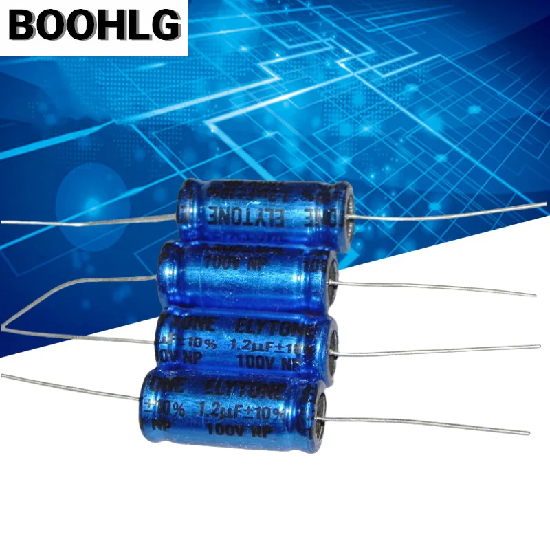 10 шт. ELYTONE неполярный осевой алюминиевый электролитический конденсатор 100 в 1 2 мкФ