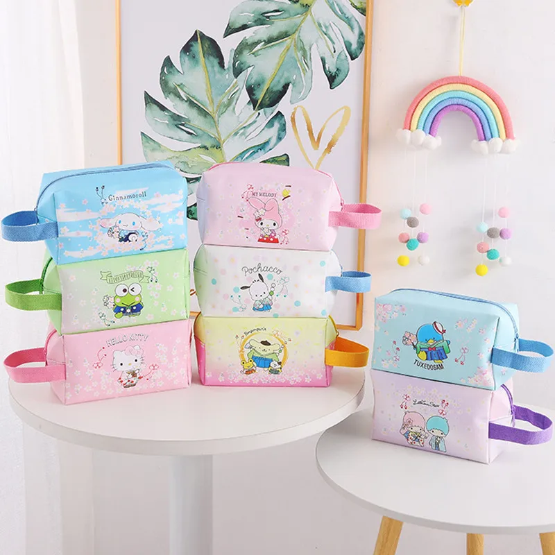 

Kawaii Sanriod аниме серия Hello Kittyed Mymelody Cinnamoroll кожаная Портативная сумка для мытья сумка для хранения для маленьких девочек подарок для девушки