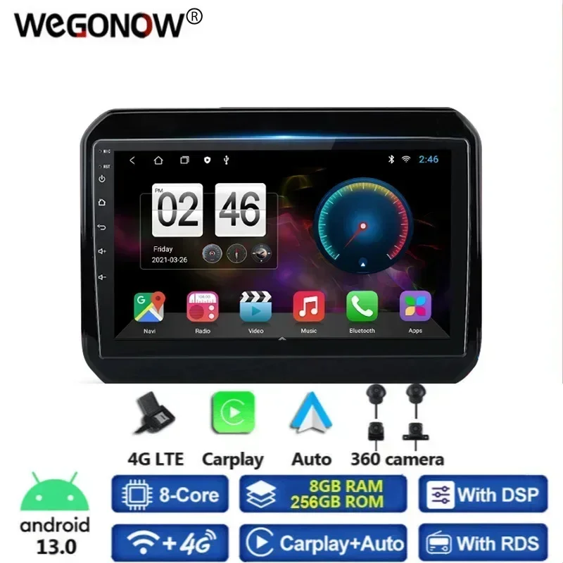 HD 1280*720 360 камера Carplay 8G + 256 ГБ Android 13.0 автомобильный DVD-плеер GPS карта WIFI Bluetooth RDS