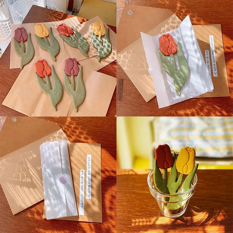 

2022 Mother's Day Tulip Biscuit Mold Mom Birthday Gift Stamper Cartoon Bellflower Cookie Cutter DIY 3D Fondant Pastry Craft Form